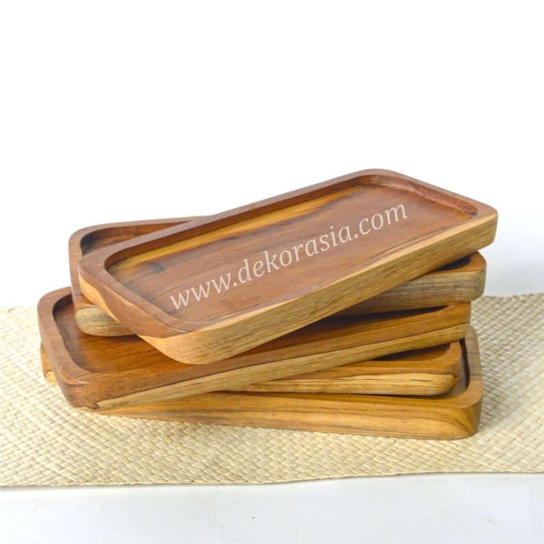Natural Teak Wood Tray - Kitchenware